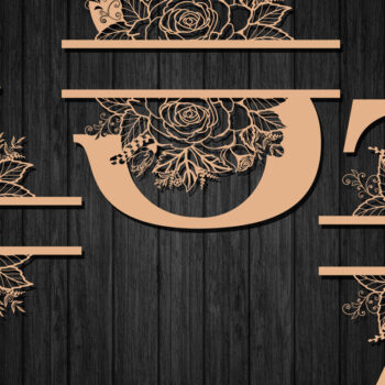 Intra απο ξύλο plywood 3mm-4mm πάχος - Προσαρμοσμένο Μονόγραμμα Αλφαβήτου Διαίρεσης Ονόματος1018 Δίασταση 30x20 cm INTRAFABR-90955860 - Image 4