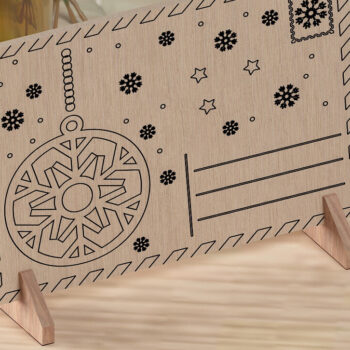 Intra απο ξύλο plywood 3mm-4mm πάχος - Προσαρμοσμένος φάκελος με σφραγίδα του Santa Letter 315 Δίασταση 30x20 cm INTRAFABR-56476032 - Image 1