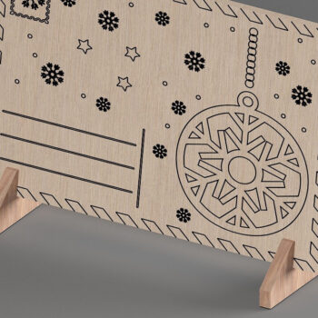 Intra απο ξύλο plywood 3mm-4mm πάχος - Προσαρμοσμένος φάκελος με σφραγίδα του Santa Letter 315 Δίασταση 30x20 cm INTRAFABR-56476032 - Image 2