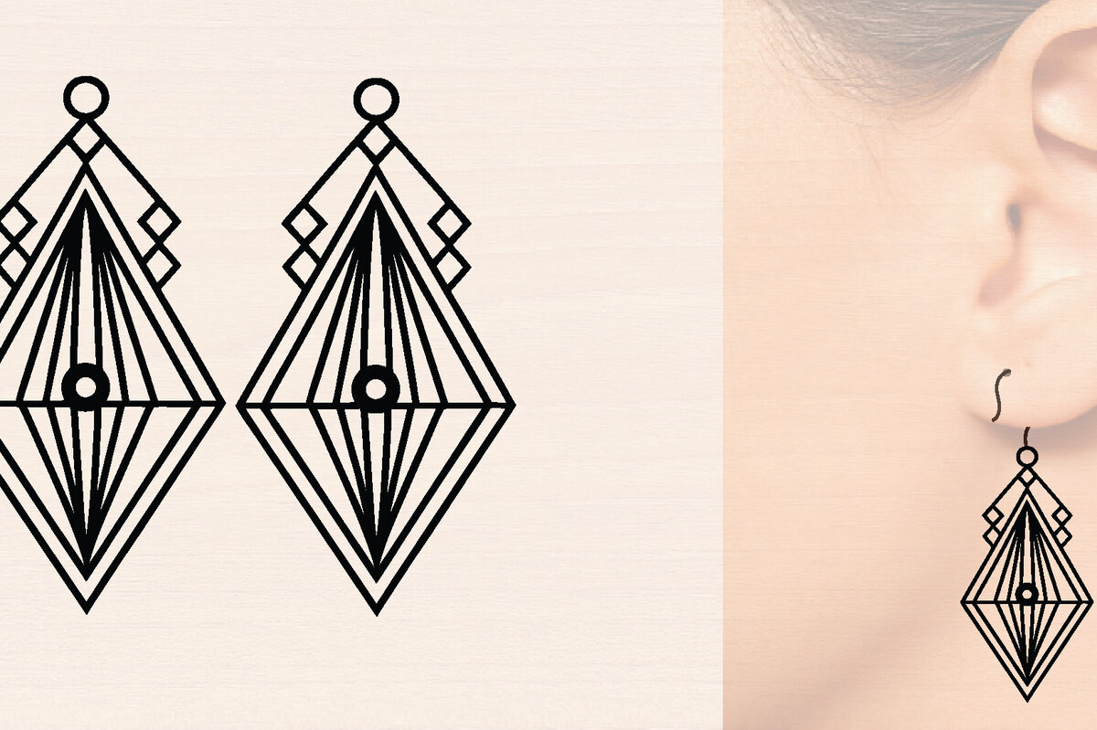 Intra απο ξύλο plywood 3mm-4mm πάχος - Προσαρμοσμένα μοντέρνα σκουλαρίκια Laser Cut  Δίασταση 3x3 cm INTRAFABR-116362241