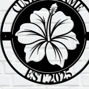 Intra απο ξύλο plywood 3mm-4mm πάχος - Προσαρμοσμένη μεταλλική πινακίδα Tropical Hibiscus Δίασταση 3600x3600 cm INTRAFABR-114812131