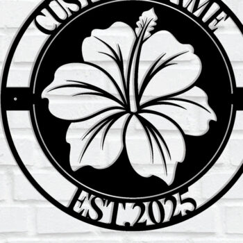 Intra απο ξύλο plywood 3mm-4mm πάχος - Προσαρμοσμένη μεταλλική πινακίδα Tropical Hibiscus Δίασταση 3600x3600 cm INTRAFABR-114812131 - Image 1