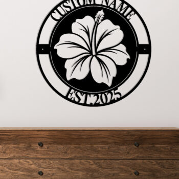 Intra απο ξύλο plywood 3mm-4mm πάχος - Προσαρμοσμένη μεταλλική πινακίδα Tropical Hibiscus Δίασταση 3600x3600 cm INTRAFABR-114812131 - Image 2