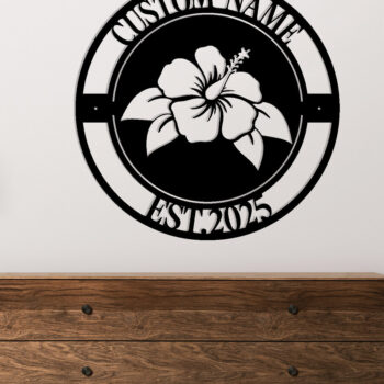 Intra απο ξύλο plywood 3mm-4mm πάχος - Προσαρμοσμένη μεταλλική πινακίδα Tropical Hibiscus Δίασταση 3600x3600 cm INTRAFABR-114812129 - Image 2