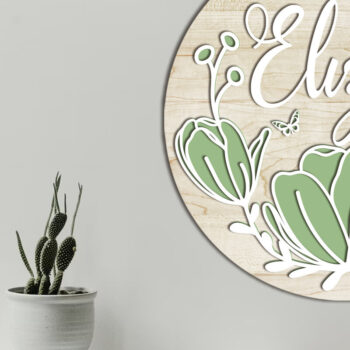 Intra απο ξύλο plywood 3mm-4mm πάχος - Προσαρμοσμένο πάνελ τοίχου, στολίδι λουλουδιών Δίασταση 14x14 cm INTRAFABR-87435034 - Image 2