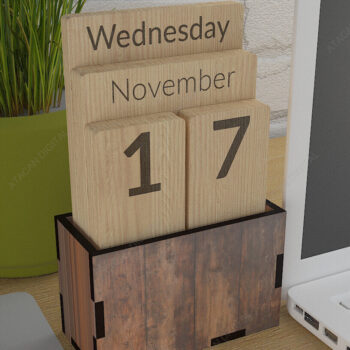 Intra απο ξύλο plywood 3mm-4mm πάχος - Προσαρμοσμένο Ξύλινο Μπλοκ Διαρκές Ημερολόγιο Δίασταση 20x20 cm INTRAFABR-80817980 - Image 1