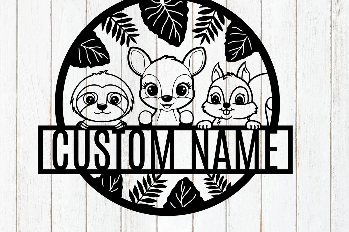 Intra απο ξύλο plywood 3mm-4mm πάχος - Προσαρμοσμένη πινακίδα ονόματος ζώου Woodland Δίασταση 6x6 cm INTRAFABR-118293484