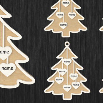 Intra απο ξύλο plywood 3mm-4mm πάχος - Προσαρμόσιμο οικογενειακό χριστουγεννιάτικο στολίδι Δίασταση 6x6 cm INTRAFABR-109448863 - Image 1