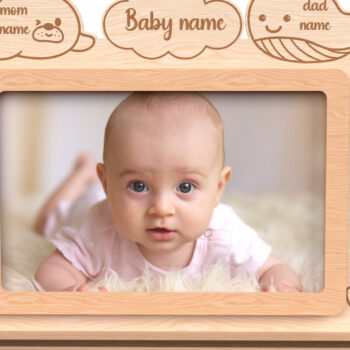 Intra απο ξύλο plywood 3mm-4mm πάχος - Προσαρμοσμένη παιδική κορνίζα με θέμα τον ωκεανό Δίασταση 20x25 cm INTRAFABR-116659419 - Image 1