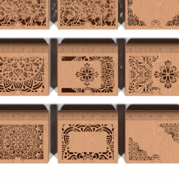 Intra απο ξύλο plywood 3mm-4mm πάχος - Κομμένο Ξύλινο Κουτί Δέσμη - 14 Μοναδικά Σχέδια Δίασταση 30x30 cm INTRAFABR-118221651 - Image 1