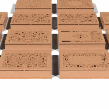 Intra απο ξύλο plywood 3mm-4mm πάχος - Κομμένο Ξύλινο Κουτί Δέσμη - 14 Μοναδικά Σχέδια Δίασταση 30x30 cm INTRAFABR-118221651 - Image 8