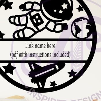 Intra απο ξύλο plywood 3mm-4mm πάχος - Χαριτωμένο όνομα αστροναύτη Wall Art  Δίασταση 40x50 cm INTRAFABR-117506575 - Image 2