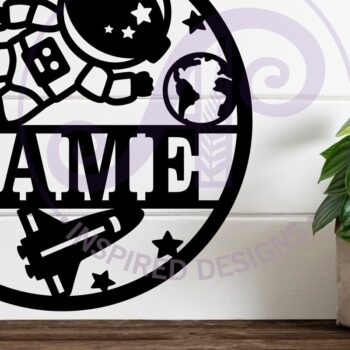 Intra απο ξύλο plywood 3mm-4mm πάχος - Χαριτωμένο όνομα αστροναύτη Wall Art  Δίασταση 40x50 cm INTRAFABR-117506575 - Image 3