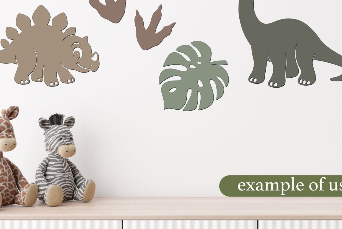 Intra απο ξύλο plywood 3mm-4mm πάχος - Cute Baby Dinosaur  Bundle Laser  Δίασταση 4x4 cm INTRAFABR-125232668