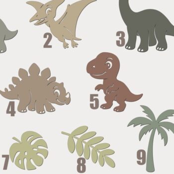 Intra απο ξύλο plywood 3mm-4mm πάχος - Cute Baby Dinosaur Bundle Laser Δίασταση 4x4 cm INTRAFABR-125232668 - Image 2