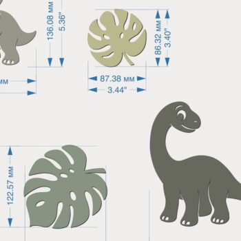 Intra απο ξύλο plywood 3mm-4mm πάχος - Cute Baby Dinosaur Bundle Laser Δίασταση 4x4 cm INTRAFABR-125232668 - Image 3