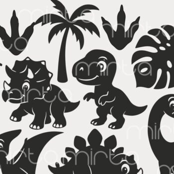 Intra απο ξύλο plywood 3mm-4mm πάχος - Cute Baby Dinosaur Bundle Laser Δίασταση 4x4 cm INTRAFABR-125232668 - Image 4