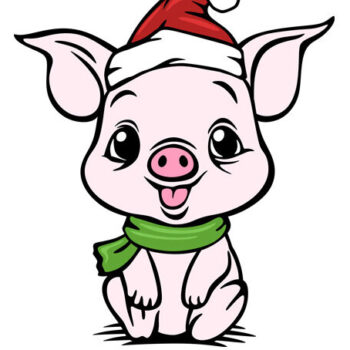 Intra απο ξύλο plywood 3mm-4mm πάχος - Χαριτωμένα χριστουγεννιάτικα σχέδια για μωρά γουρουνάκια Δίασταση 30x20 cm INTRAFABR-86231573 - Image 3