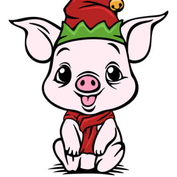 Intra απο ξύλο plywood 3mm-4mm πάχος - Χαριτωμένα χριστουγεννιάτικα σχέδια για μωρά γουρουνάκια Δίασταση 30x20 cm INTRAFABR-86231573 - Image 5