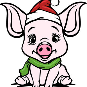 Intra απο ξύλο plywood 3mm-4mm πάχος - Cute Baby Piggy Christmas Cutable Δίασταση 15x15 cm INTRAFABR-86233927 - Image 4