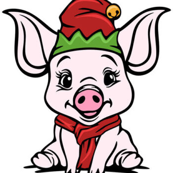 Intra απο ξύλο plywood 3mm-4mm πάχος - Cute Baby Piggy Christmas Cutable Δίασταση 15x15 cm INTRAFABR-86233927 - Image 6