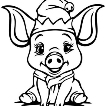 Intra απο ξύλο plywood 3mm-4mm πάχος - Cute Baby Piggy Christmas Cutable Δίασταση 15x15 cm INTRAFABR-86233927 - Image 7