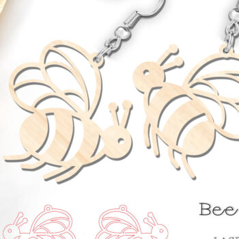 Intra απο ξύλο plywood 3mm-4mm πάχος - Χαριτωμένα Σκουλαρίκια Μέλισσας |  μέλισσας Δίασταση 900x900 cm INTRAFABR-118478953 - Image 1