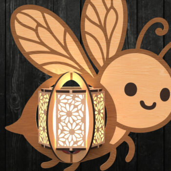 Intra απο ξύλο plywood 3mm-4mm πάχος - Cute Bee Lantern – Kids Wall Light Δίασταση 30x20 cm INTRAFABR-121274039 - Image 1