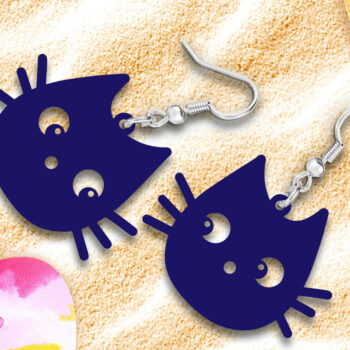 Intra απο ξύλο plywood 3mm-4mm πάχος - Cute Black Kitty σκουλαρίκια γάτας με λέιζερ Δίασταση 900x900 cm INTRAFABR-118763758 - Image 4