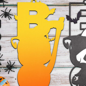 Intra απο ξύλο plywood 3mm-4mm πάχος - Χαριτωμένο Boo Door Hanger File cut Laser Δίασταση 6x6 cm INTRAFABR-119506738 - Image 2