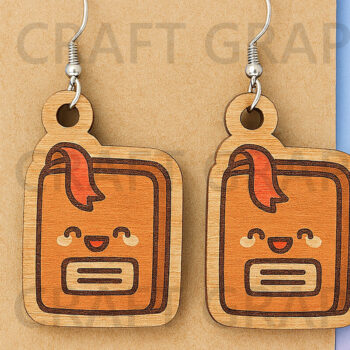 Intra απο ξύλο plywood 3mm-4mm πάχος - Χαριτωμένα σκουλαρίκια βιβλίου Laser Cut Δίασταση 3x3 cm INTRAFABR-125208365 - Image 1