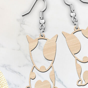 Intra απο ξύλο plywood 3mm-4mm πάχος - Χαριτωμένα σκουλαρίκια Bullterrier Dog Cut με λέιζερ Δίασταση 900x900 cm INTRAFABR-119124532 - Image 3