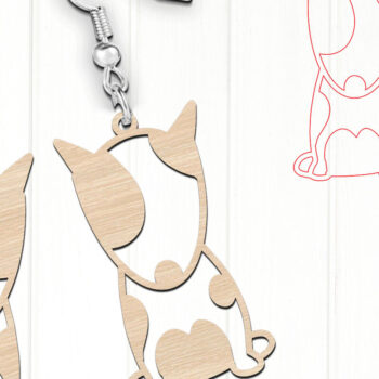 Intra απο ξύλο plywood 3mm-4mm πάχος - Χαριτωμένα σκουλαρίκια Bullterrier Dog Cut με λέιζερ Δίασταση 900x900 cm INTRAFABR-119124532 - Image 4