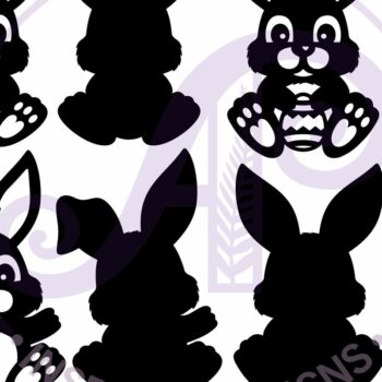 Intra απο ξύλο plywood 3mm-4mm πάχος - Cute Bunnies, Laser Cut File Δίασταση 15x15 cm INTRAFABR-119447732 - Image 4