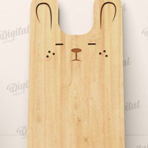 Intra απο ξύλο plywood 3mm-4mm πάχος - Cute Bunny Cutting Board Laser Cut Δίασταση 15x15 cm INTRAFABR-108577982