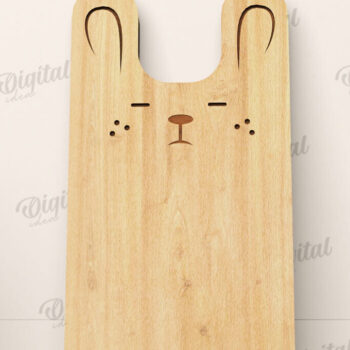 Intra απο ξύλο plywood 3mm-4mm πάχος - Cute Bunny Cutting Board Laser Cut Δίασταση 15x15 cm INTRAFABR-108577982 - Image 1