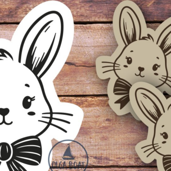 Intra απο ξύλο plywood 3mm-4mm πάχος - Χαριτωμένα σκουλαρίκια λαγουδάκι | Πασχαλινή Δίασταση 3x3 cm INTRAFABR-119723463 - Image 1