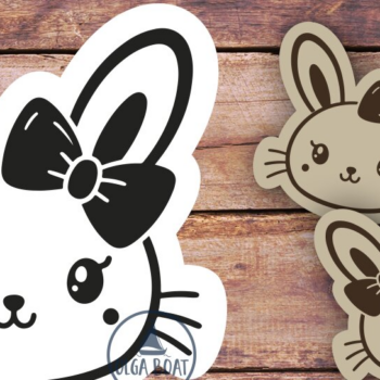 Intra απο ξύλο plywood 3mm-4mm πάχος - Χαριτωμένα σκουλαρίκια λαγουδάκι | Πασχαλινό λέιζερ Δίασταση 3x3 cm INTRAFABR-119722985 - Image 1