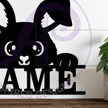 Intra απο ξύλο plywood 3mm-4mm πάχος - Cute Bunny Name κοπής με λέιζερ Δίασταση 15x15 cm INTRAFABR-111829326 - Image 2