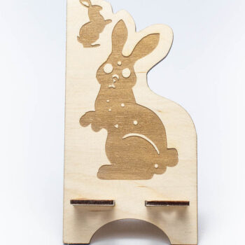 Intra απο ξύλο plywood 3mm-4mm πάχος - Στάση τηλεφώνου Cute Bunny Δίασταση 15x15 cm INTRAFABR-66016794 - Image 1