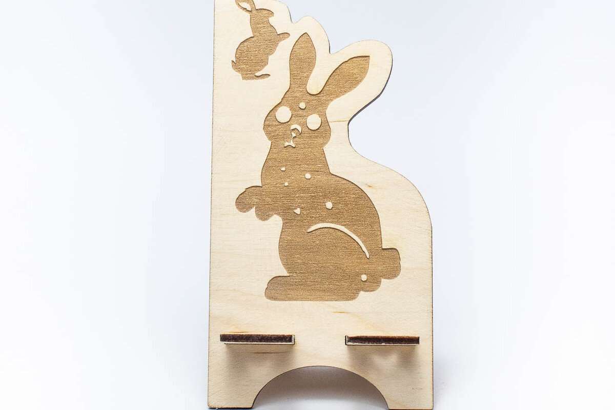 Intra απο ξύλο plywood 3mm-4mm πάχος - Στάση τηλεφώνου Cute Bunny Δίασταση 15x15 cm INTRAFABR-66016794
