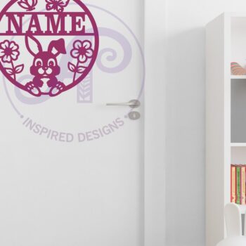 Intra απο ξύλο plywood 3mm-4mm πάχος - Χαριτωμένο λαγουδάκι με όνομα Laser Δίασταση 30x20 cm INTRAFABR-119341261 - Image 4