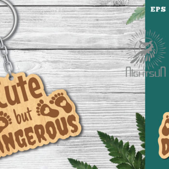 Intra απο ξύλο plywood 3mm-4mm πάχος - Χαριτωμένο αλλά επικίνδυνο μπρελόκ με λέιζερ Δίασταση 4x4 cm INTRAFABR-118402127 - Image 1