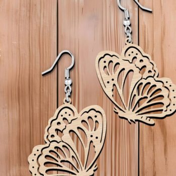 Intra απο ξύλο plywood 3mm-4mm πάχος - Χαριτωμένα σκουλαρίκια πεταλούδα κοπής με λέιζερ Δίασταση 900x900 cm INTRAFABR-120420816 - Image 3