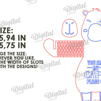 Intra απο ξύλο plywood 3mm-4mm πάχος - Cute Capybara Candy Holder Cut Laser Δίασταση 30x20 cm INTRAFABR-115694729 - Image 2