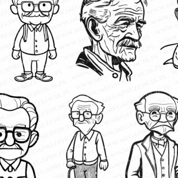 Intra απο ξύλο plywood 3mm-4mm πάχος - Χαριτωμένοι χαρακτήρες του παππού κινουμένων σχεδίων  Δίασταση 4x4 cm INTRAFABR-87941625 - Image 3