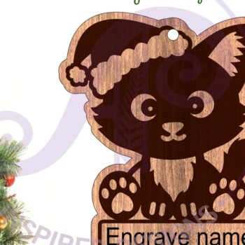 Intra απο ξύλο plywood 3mm-4mm πάχος - Χαριτωμένο χριστουγεννιάτικο στολίδι για γάτα  Laser Δίασταση 6x6 cm INTRAFABR-94709647 - Image 1