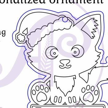 Intra απο ξύλο plywood 3mm-4mm πάχος - Χαριτωμένο χριστουγεννιάτικο στολίδι για γάτα  Laser Δίασταση 6x6 cm INTRAFABR-94709647 - Image 2