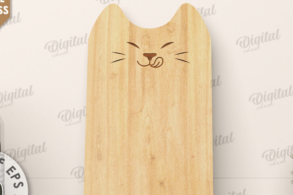 Intra απο ξύλο plywood 3mm-4mm πάχος - Σχέδιο κοπής με λέιζερ χαριτωμένη σανίδα κοπής γάτας Δίασταση 30x20 cm INTRAFABR-108578420