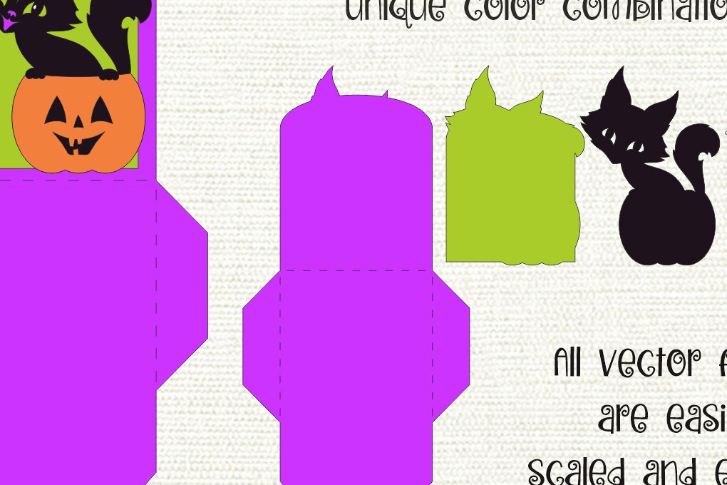 Intra απο ξύλο plywood 3mm-4mm πάχος - Χαριτωμένη γάτα | Θήκη δώρου αποκριών Δίασταση 15x15 cm INTRAFABR-99454002